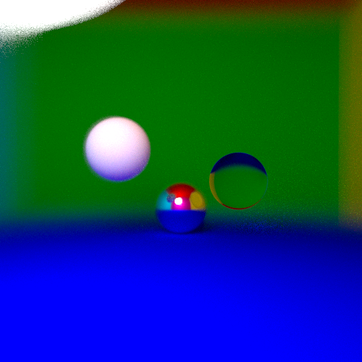 Spheres with a blurry foreground and background
