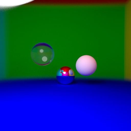 The same glass sphere with Fresnel reflections on its edges
